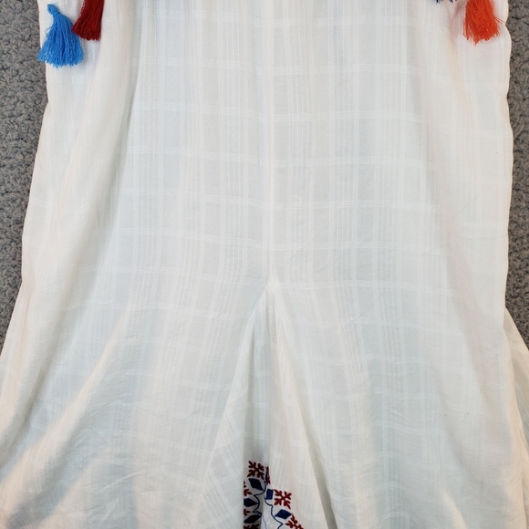 Area Star Maria Checked & Embroidered Asymmetrical Pull Over Cotton Dress Sz L - Picture 6 of 16
